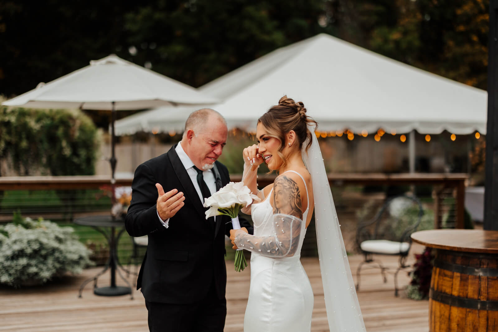 Father daughter first look emotional moment
