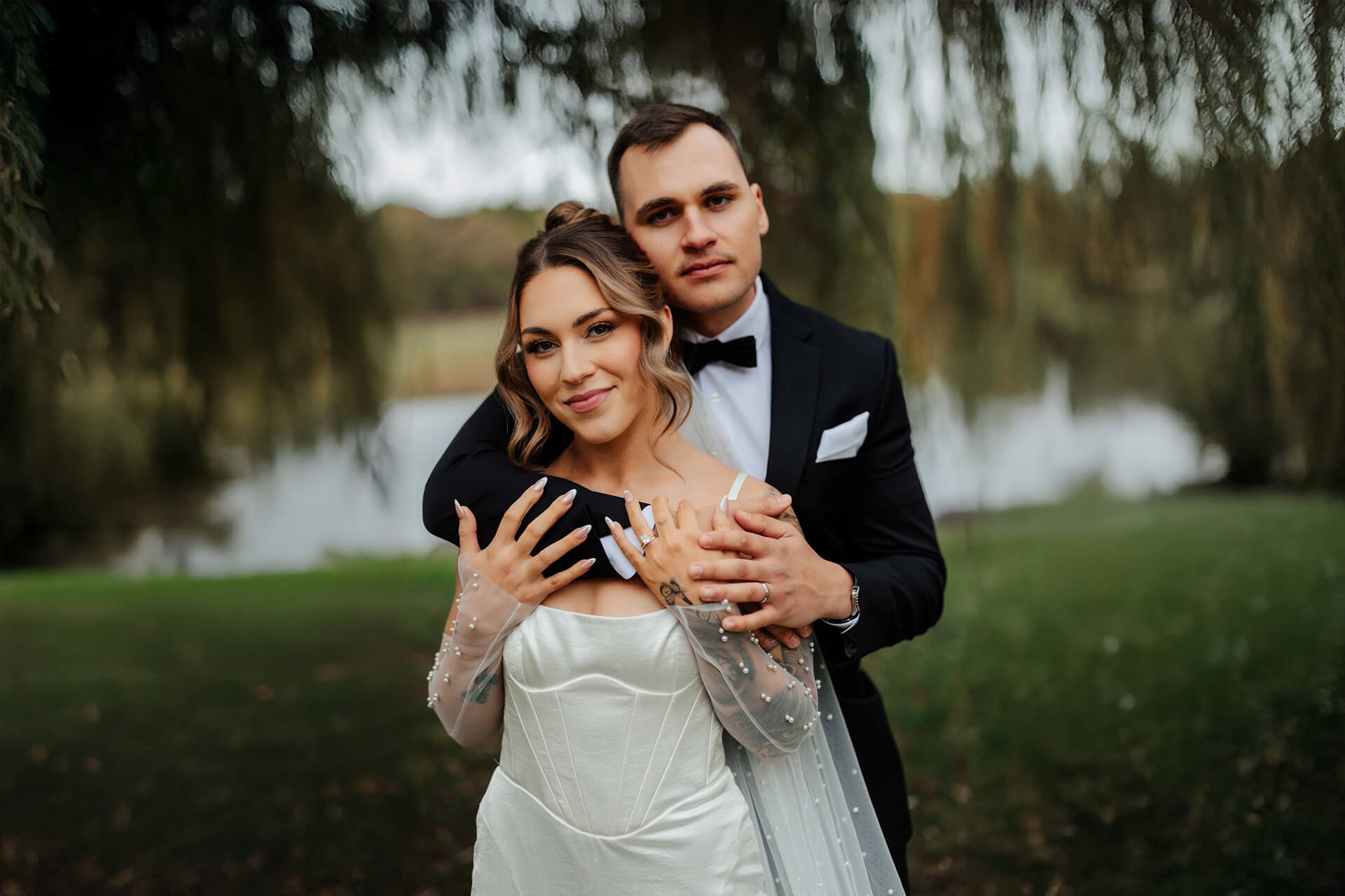 Haley and Alex at their fall wedding at Westers Family Winery in Junction Michigan
